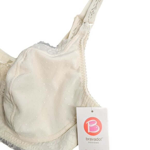 Bravado Nursing Bra, Lace, Removable Straps, Ivory, Wireless, Size 38D/DD, NWT - Picture 4 of 5